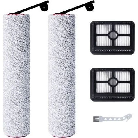 Accessoires pour Dreame H12 Pro Ultra / H13 Pro Aspirateur Eau et poussière, 2 rouleaux de brosse + 2 filtres HEPA + 1 brosse de nettoyage