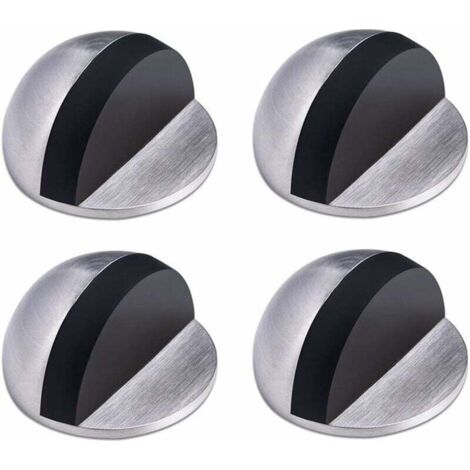 Pair Türstopper, Türstopper aus Edelstahl, selbstklebender Türstopper, Bodentürstopper, Gummitürstopper, halbmondförmiger Türblock, für Zuhause und Büro, 4 Stück
