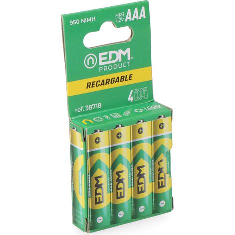 Batteria EDM ricaricabile aaa serie Eco - lr03 950ma blister 2 unità ø10,5x44,5mm (1/2)