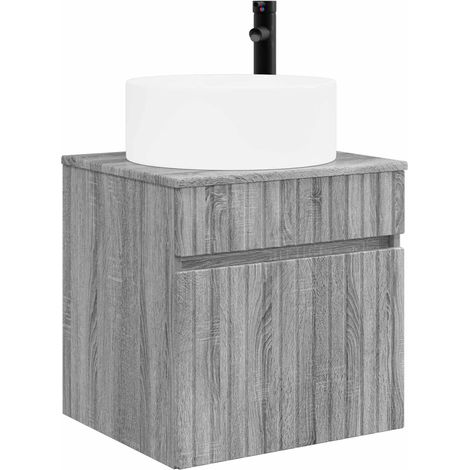 Wall-mounted Sink Vanity Grey Sonoma 49 x 44.5 x 65.5 cm vidaXL