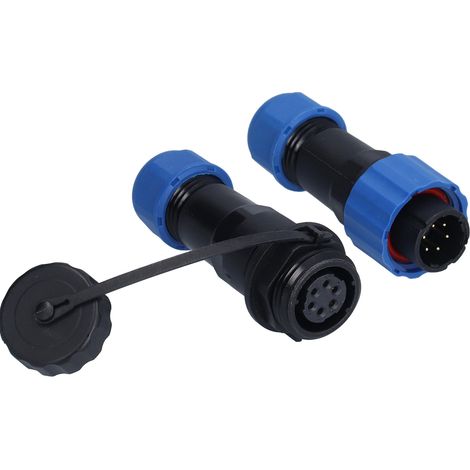 Connecteur aviation étanche IP68 soudure filaire anti-oxydation laiton doré 6 broches 250V 5A prise mâle femelle (1/5)