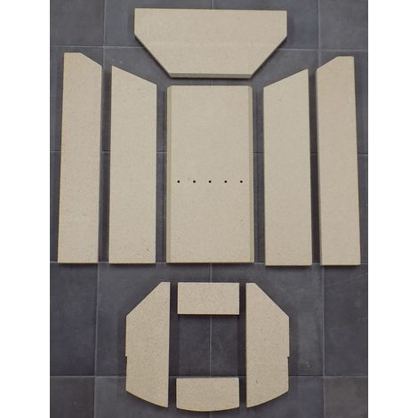 Habillage de foyer pour poêles à cheminée Arktis 4 de Oranier - vermiculite - 10 pièces