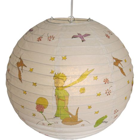 Kinder Papierlampe DER KLEINE PRINZ Lampenschirm Pendelleuchte mit Aufhängung (1/4)