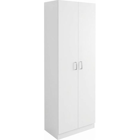 Mobile Multiuso Alto Armadio Dispensa Melaminico Salvaspazio 71x38x182 Cm Bianco