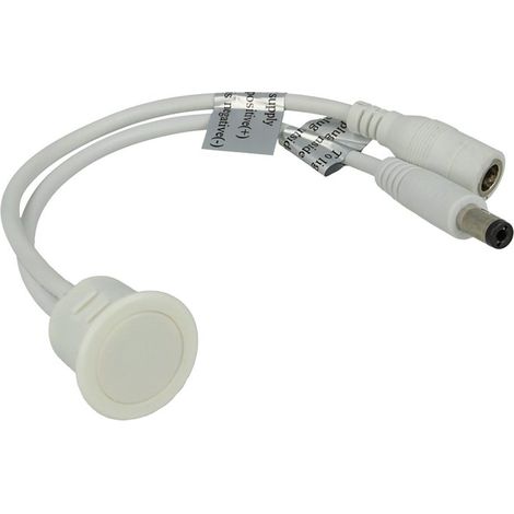 Interruttore Led Dimmer Touch Da Incasso Bianco 12V 24V 4A Con Cavo DC JACK 5.5x2.1mm
