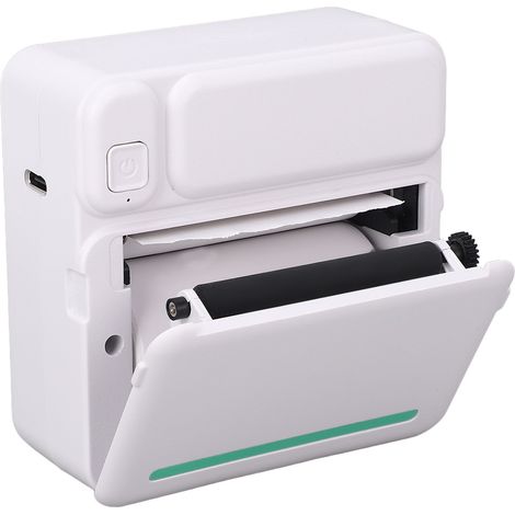 Imprimante thermique portable 10 rouleaux papier adhésif, imprimante sans encre noir et blanc pour étiquettes reçus notes d'étude (1/5)
