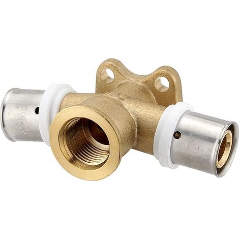 Pressfitting-Wandwinkel 52 mm - doppelt - für Serienverbindungen - 20 x 2,0 mm - 1/2 Zoll IG