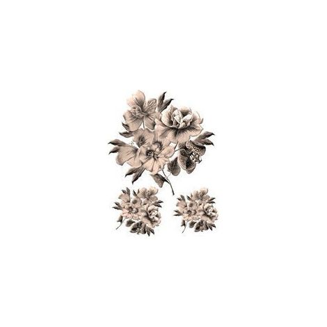 Stickers - Fleurs Marrons - 1 planche 65 x 85 cm (1/4)