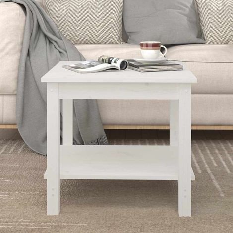 vidaXL Coffee Table White 50x50x45 cm Solid Wood Pine (1/5)