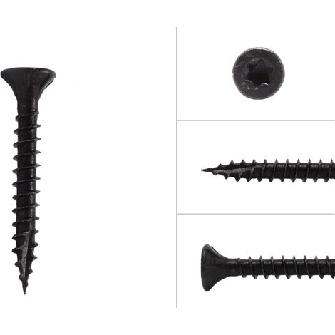 Fassadenschrauben verzinkt Schwarz 4 x 30 mm Torx 20 - 100 Stück