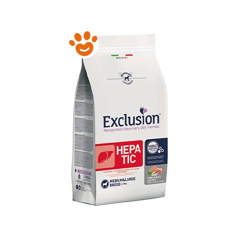 Exclusion Dog Hepatic Adult Medium Large Breed Maiale, Riso e Piselli  - Exclusion Dog Hepatic Adult Medium Large Breed Maiale, Riso e Piselli - Sacco Da 2 Kg (1/2)