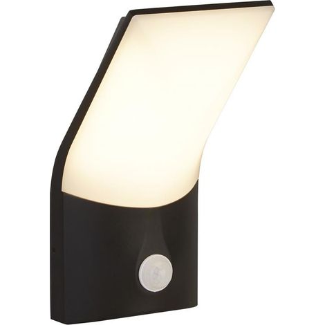 Applique murale d'extérieur lampe de terrasse LED détecteur de mouvement noir opale aluminium (1/3)