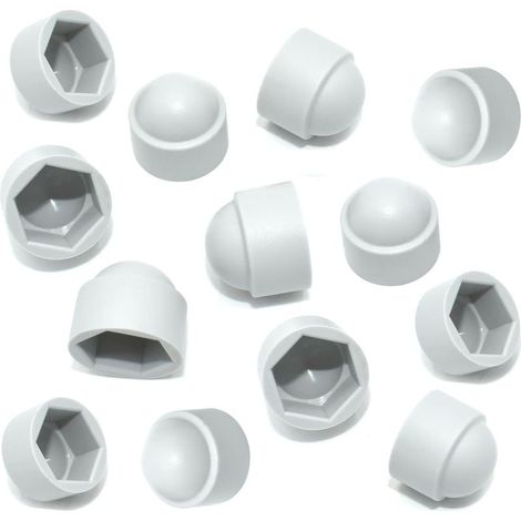 Confezione da 20 copridadi esagonali in plastica bianca M8 - Tappi protettivi per dadi e bulloni M8 (13 mm) (1/4)