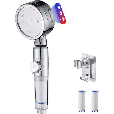 Pommeau de douche haute pression, tête de douche universelle avec contrôle de pause, 3 modes, bouton de pression réglable, angle réglable, amovible, économie d'eau pour massage (1/5)