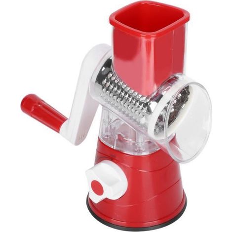 Coupe-Légumes - Manuel - 3 Lames Acier Inoxydable - Ventouse Silicone - Compatible Lave-Vaisselle - 1 Pièce (1/4)
