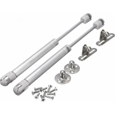 – Vérins à gaz 100N pour meuble – Lot de 2 – Longueur 263mm, comprimé 170mm – Amortisseurs pour portes en bois et aluminium (1/5)