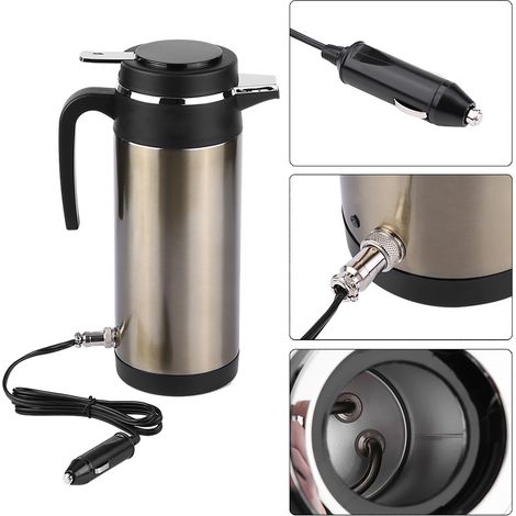 Bouilloire électrique de voiture 12V 1000ML (Or avec des reflets argentés) (12V) (1/5)