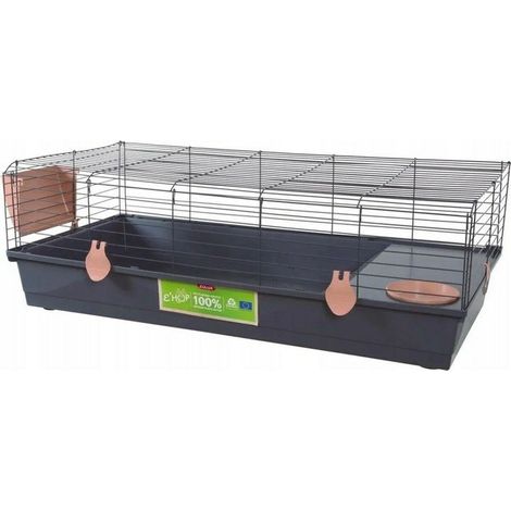 Zolux Ehop Cage pour lapin gris anthracite et rose