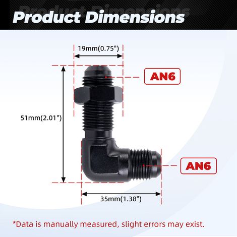 Kfz-Modifikationsteile 0° 90° Aluminiumlegierung Stecker und Buchse Adapter für Ölkühlung - AN6-AN6-90° (1/4)