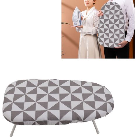 Planche à Repasser de Voyage pour Comptoir avec Pieds Amovibles et Couverture en Coton Simple Prismatique (1/5)
