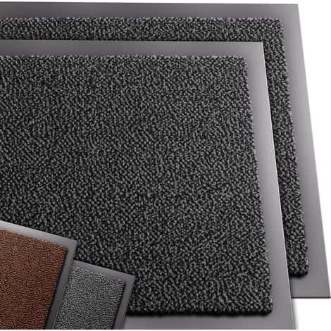 VOUNOT® Juego de 2 Felpudo Entrada casa, 60x90cm, Gris-Negro