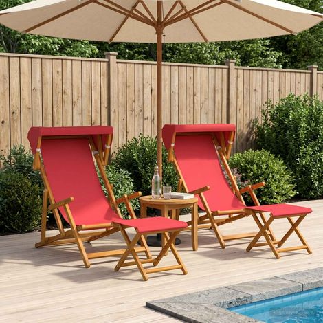 vidaXL Silla de terraza 4 pcs 3 Posición Madera de Eucalipto Maciza (1/5)