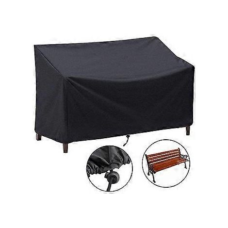 Outdoor-Sofahülle, 210D Oxford wasserdichte und UV-beständige Sofahülle (Schwarz, 134x66x89cm)