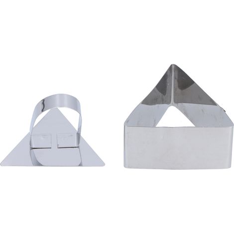 Moule à gâteau/mousse en acier inoxydable, emporte-pièce pour salades, pâtisseries et autres gourmandises. Forme triangulaire : 4 x 7 cm. (1/5)