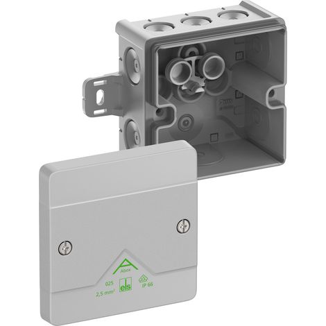 Spelsberg Boîte de dérivation, indice de protection IP66, section de conducteur max. 2,5², résistance aux chocs IK07, classe de protection II, Ui 1000V AC, Ui 1000V DC, DLG, VDE, sans halogène, 802401
