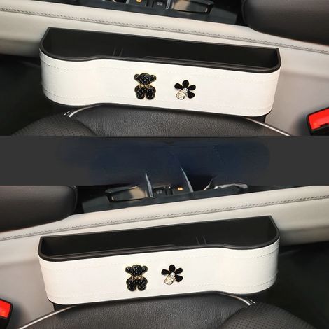 (Un couple d'ours noirs) Atsafepro Organisateur de siège auto multifonctionnel pour combler l'espace entre les sièges, boîte de rangement latérale pour console centrale, organisateur de siège avant (1/5)