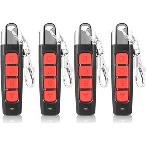 Universeller 433 MHz Funk-Fernbedienungs-Kloner mit Schlüsselanhänger für elektrisches Tor Garagentor (Rot, ABCD-Tasten) (1/4)