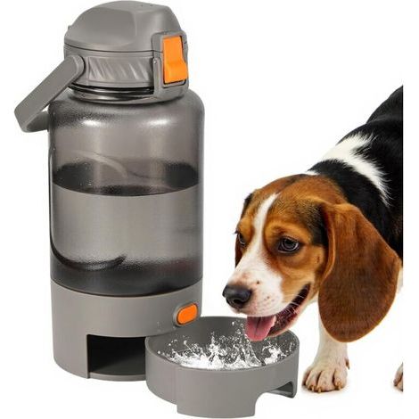 Borraccia per cani da esterno, 1,5 litri (50 oz), sicura per i viaggi, portatile, con certificazione ASA, ideale per gite, viaggi, campeggio, spiaggia (grigia) (1/5)