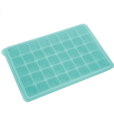 Eiswürfelform aus wiederverwendbarem Silikon mit 40 Mulden und Deckeln für die Küche, Farbe: Grünspan (1/5)