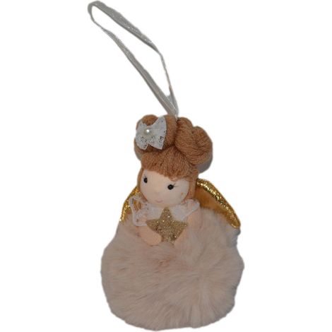 Appendino angelo Handy h13cm pelliccia beige/oro (1/3)