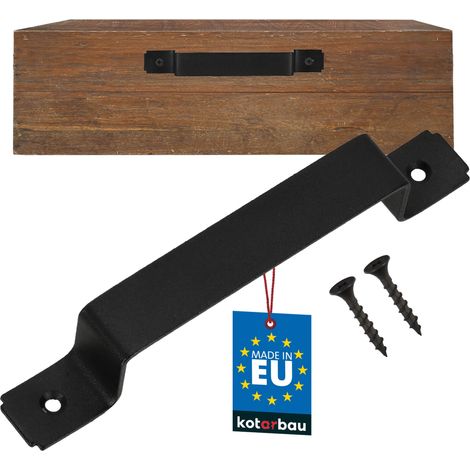 KOTARBAU® Poignée de Meuble - Poignée Porte Coulissante 195 mm - Poignée de Tiroir - Poignée d’armoire - Poignee de Meuble Cuisine - Acier avec Revêtement par Poudre - Noir (1/4)