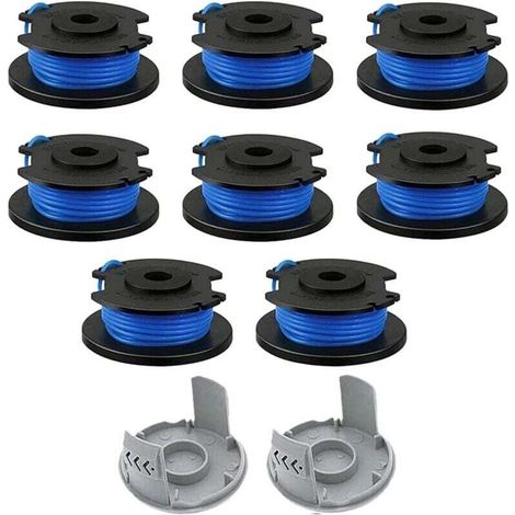 [NEVER USED] 10-Piece Replacement Spool for Brush Cutter, Line Spool Trimmer, Compatible with Ryobi One + AC14RL3A-18V 24V 40V, Cordless String Trimmer 11ft, 8 Spools + 2 Cutting Caps