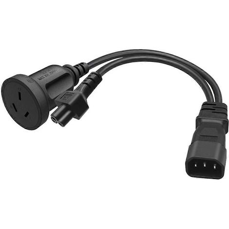 Y-Splitter-Netzkabel C14 auf C5+AU16A-Steckeradapterkabel Stromleitung