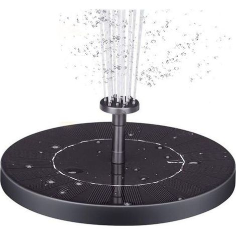 Fontaine solaire noire, pompe à eau à énergie solaire pour décoration extérieure, système de pompage autonome pour jardin et terrasse (1/5)
