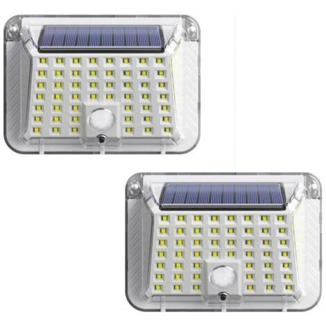 Lumière solaire led extérieure 90 LED, spot led d'extérieur solaire, 3 modes avec capteur de mouvement, lampe murale étanche IP65 pour jardin, patio et garage (2) [Classe énergétique E] (1/5)