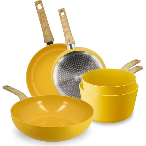 Batterie de cuisine 5 pièces en aluminium, COLORAMA