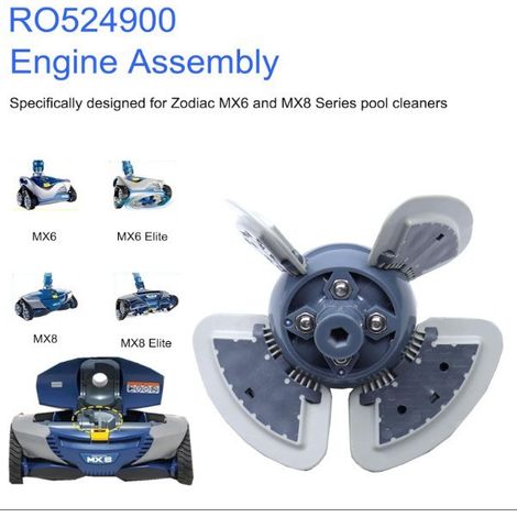 Kit ventilateur + pneu + arbre pour Zodiac MX6/MX8 – Transmission complète pour robot nettoyeur piscine (1/5)