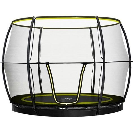 Rebo 8ft Inground Base Jump Trampoline with Halo ll Enclosure