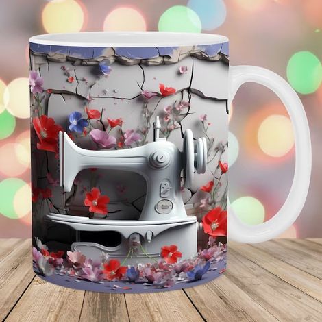 Tasse À Café - Machine À Coudre - Céramique - 350 Ml - Pour Cuisine Bureau Bibliothèque - 1 Pièce (1/5)