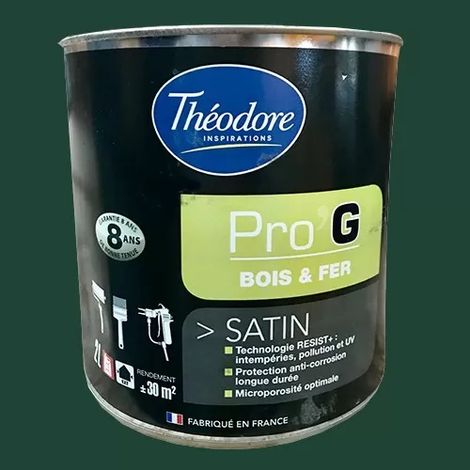 Peinture glycérophtalique bois et métal 0,5 L – Finition durable – Pour boiseries et ferronneries extérieures – Teinte vert jardin (1/2)