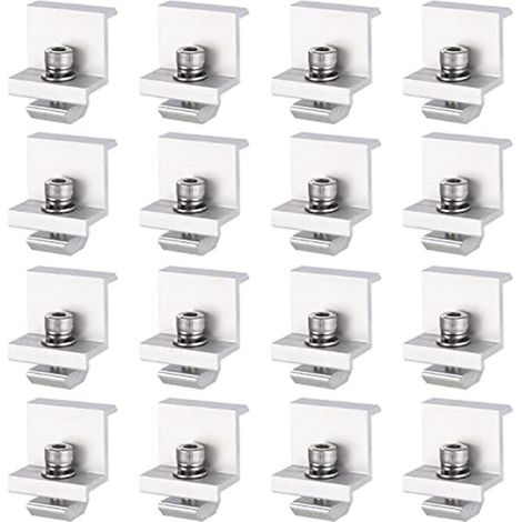 16 fixations d'extrémité pour modules solaires, fixations d'extrémité pour modules de 35 mm, fixations pour panneaux solaires, (1/5)