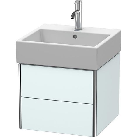 Duravit XSquare Vanity unità a parete sospesa 48,4x 46,0 cm, 2 cassetti, per lavabo Vero Air 235050, Colore (anteriore/corpo): Azzurro Opaco - XS419200909