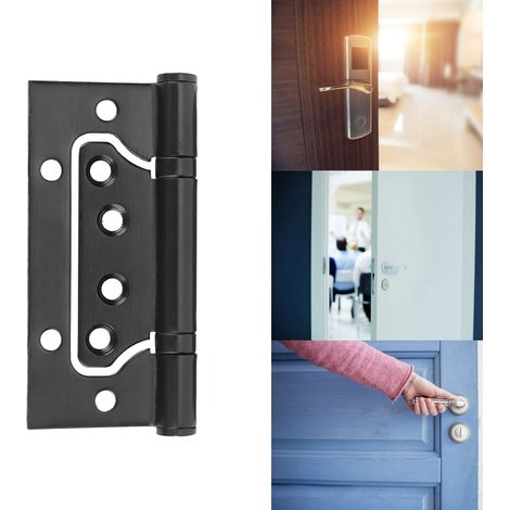 Charnière de porte en acier inoxydable 304, charnière à paumelle invisible, quincaillerie noire pour meubles et accessoires d'armoires (1/5)