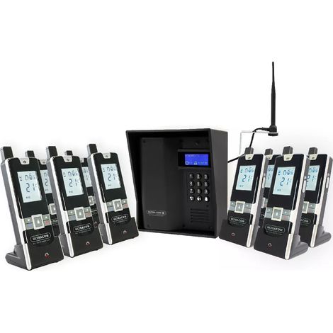Interphone 600m autonome sans-fil - UltraCOM3 visière noire + 9 combinés + antenne : "contourner obstacle / pilier" (1/5)