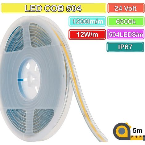 Striscia LED COB 504 DC24V Impermeabile 5 Metri  6500K (1/5)