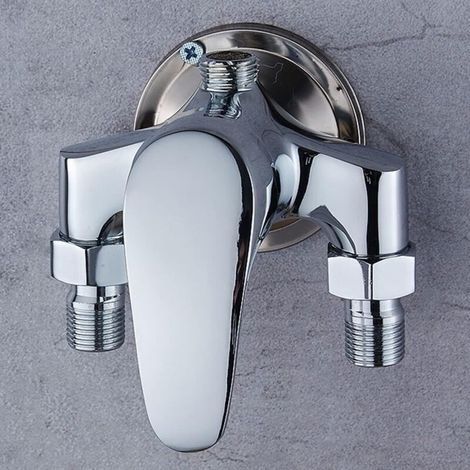 Miscelatore termostatico a parete in ottone per doccia con selettore acqua calda/fredda G1/2 (1/5)
